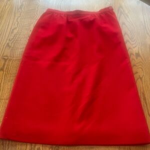 Pendleton Vintage Red 100% Virgin Wool Straight Suit Skirt Size 10 Measurmnts
